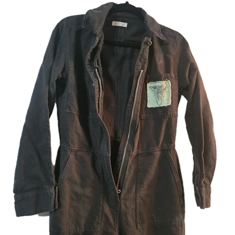 Outerknown XS Utility Zip-up Coveralls Organic Cotton Linen Unique Patch - Picture 3 of 10